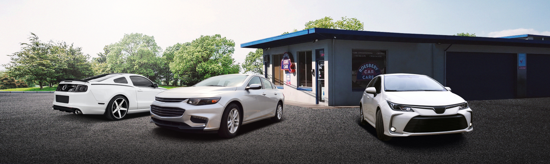 Vehicles parked outside our shop | Roesbery Car Care Walnut Creek